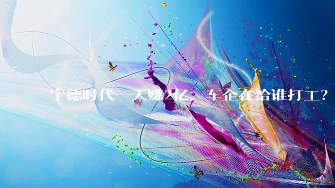 宁德时代一天赚2亿，车企在给谁打工？_毛利率_企业_销售利润率